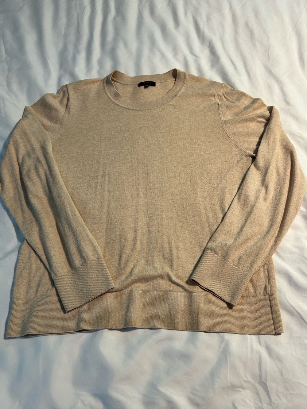 Quince Women's Cashmere Blend Crewneck Sweater in Light Beige